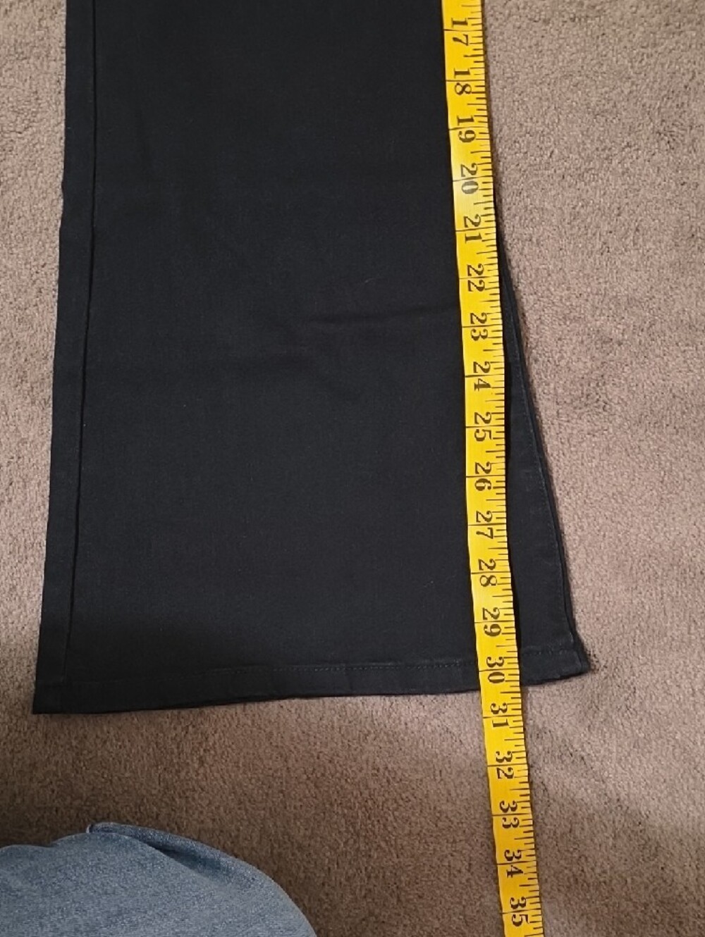 High-Rise Black Flare Jeans with Side Button Detail - Picture 8 of 9